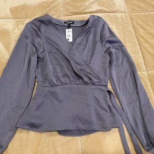 Express Grey Criss Cross Top